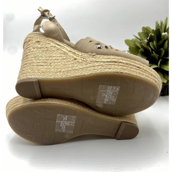 Marc Fisher LTD Women's Nude Tan Hata Cutout Espadrille Wedge Sandal Sz 6/36.5 - Picture 5 of 12